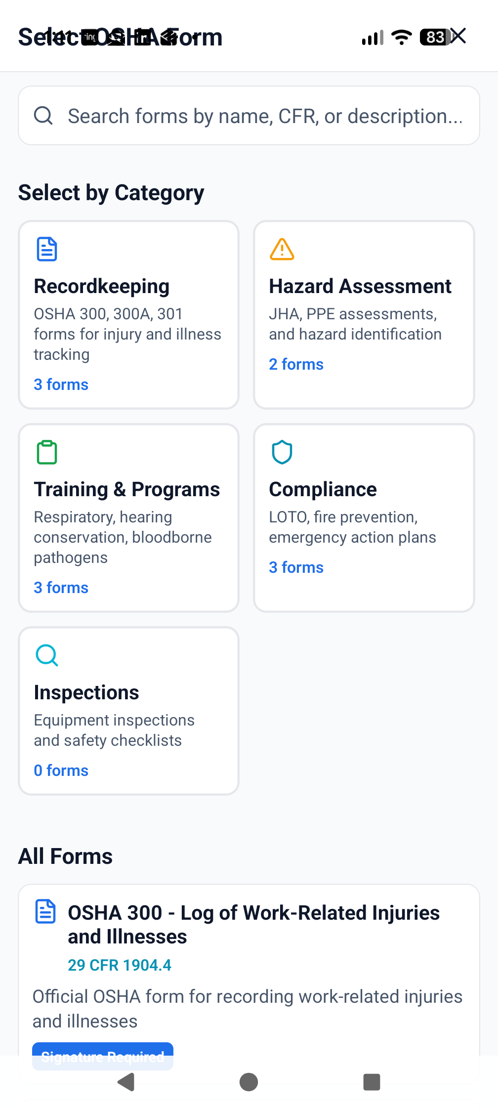 Safety in ProTrac CMS